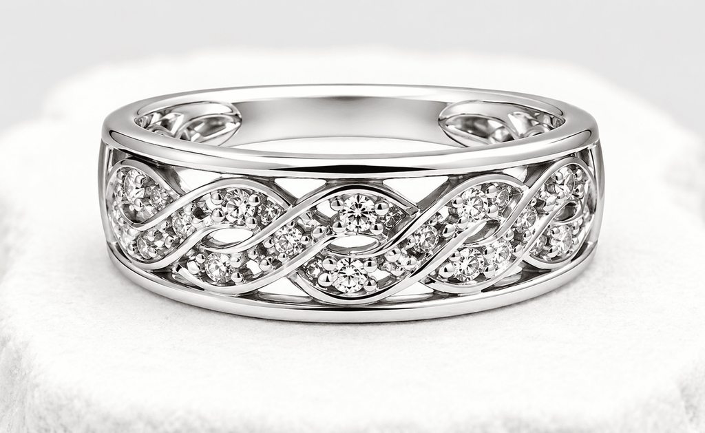 Vintage Filigree Diamond Silver Ring