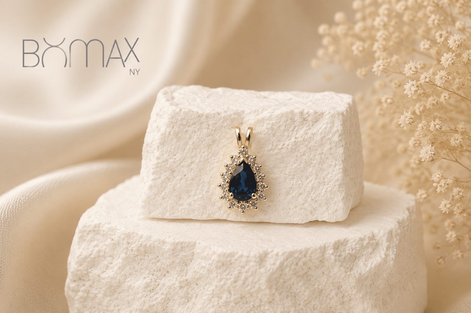 Royal Teardrop Topaz Diamond Pendant