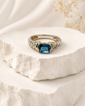 Azure Twist Emerald Ring