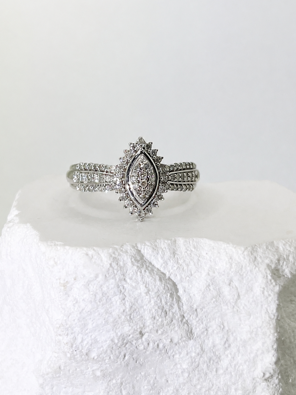 Opulent Marquise Silver Ring
