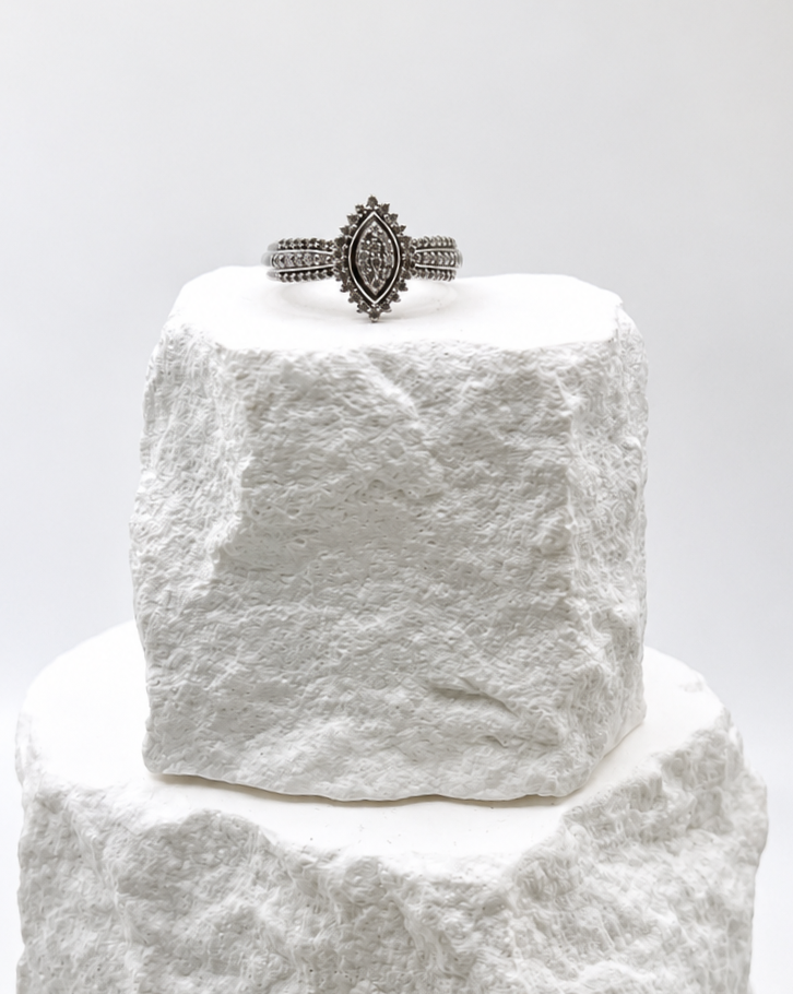 Opulent Marquise Silver Ring