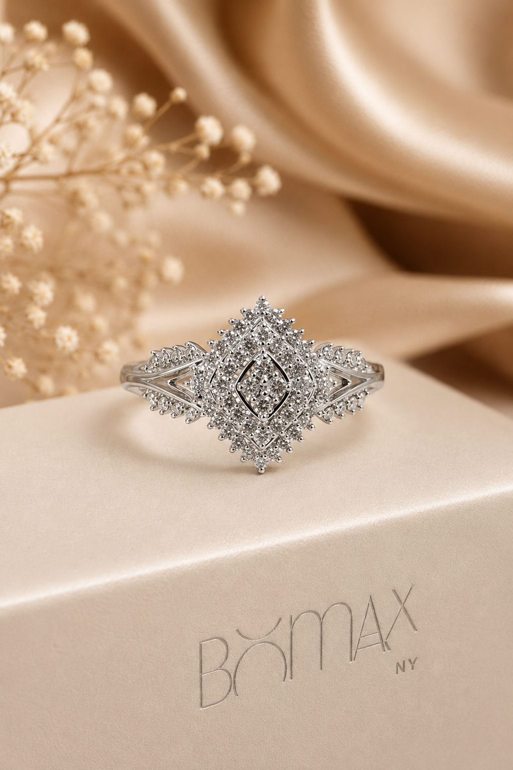 Old Hollywood Diamond Cluster Ring