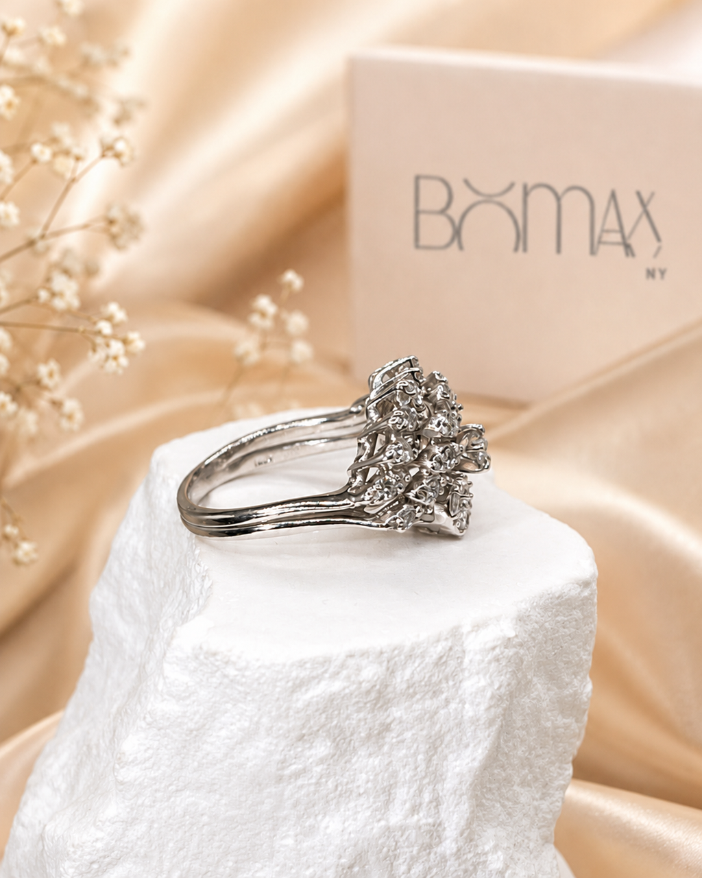 Floral Diamond Statement Ring