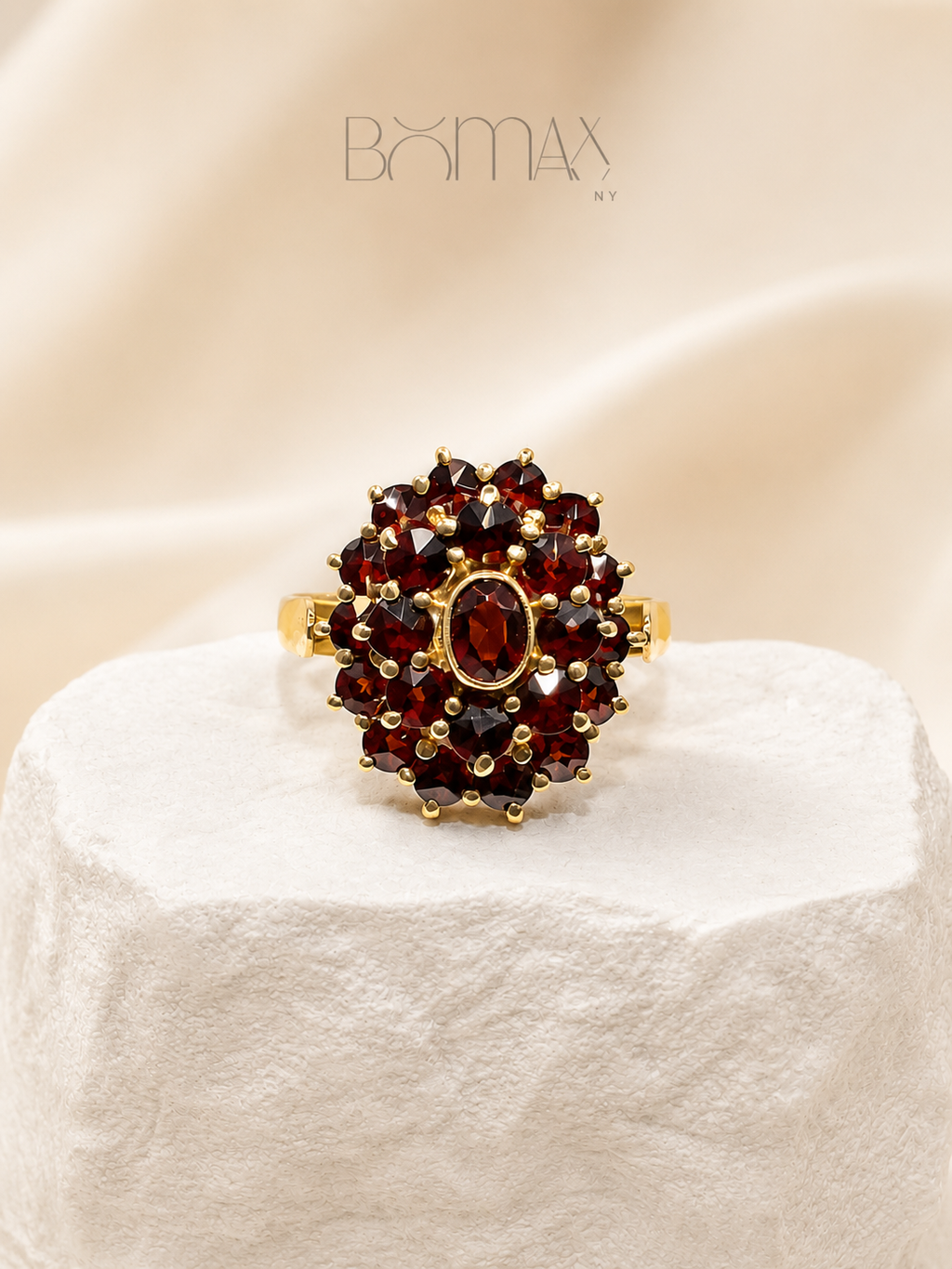 Vintage Garnet Cluster Ring