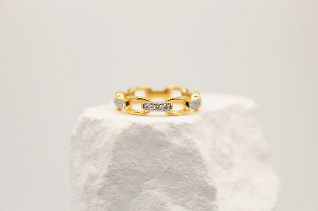 Stackable Vermeil Gold Diamond Rings