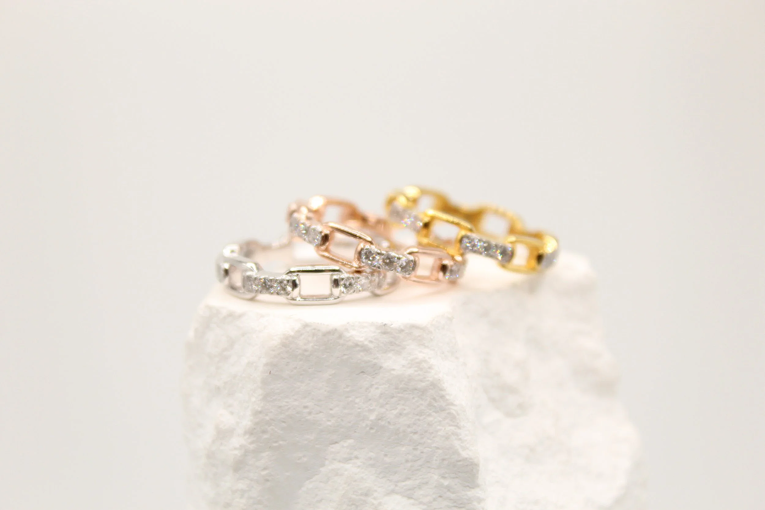Stackable Vermeil Gold Diamond Rings