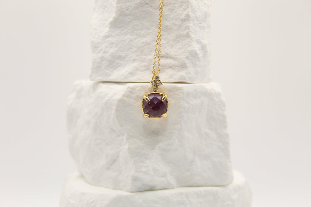 Amethyst & White Topaz Pendant Necklace