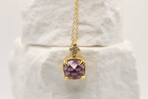 Amethyst & White Topaz Pendant Necklace