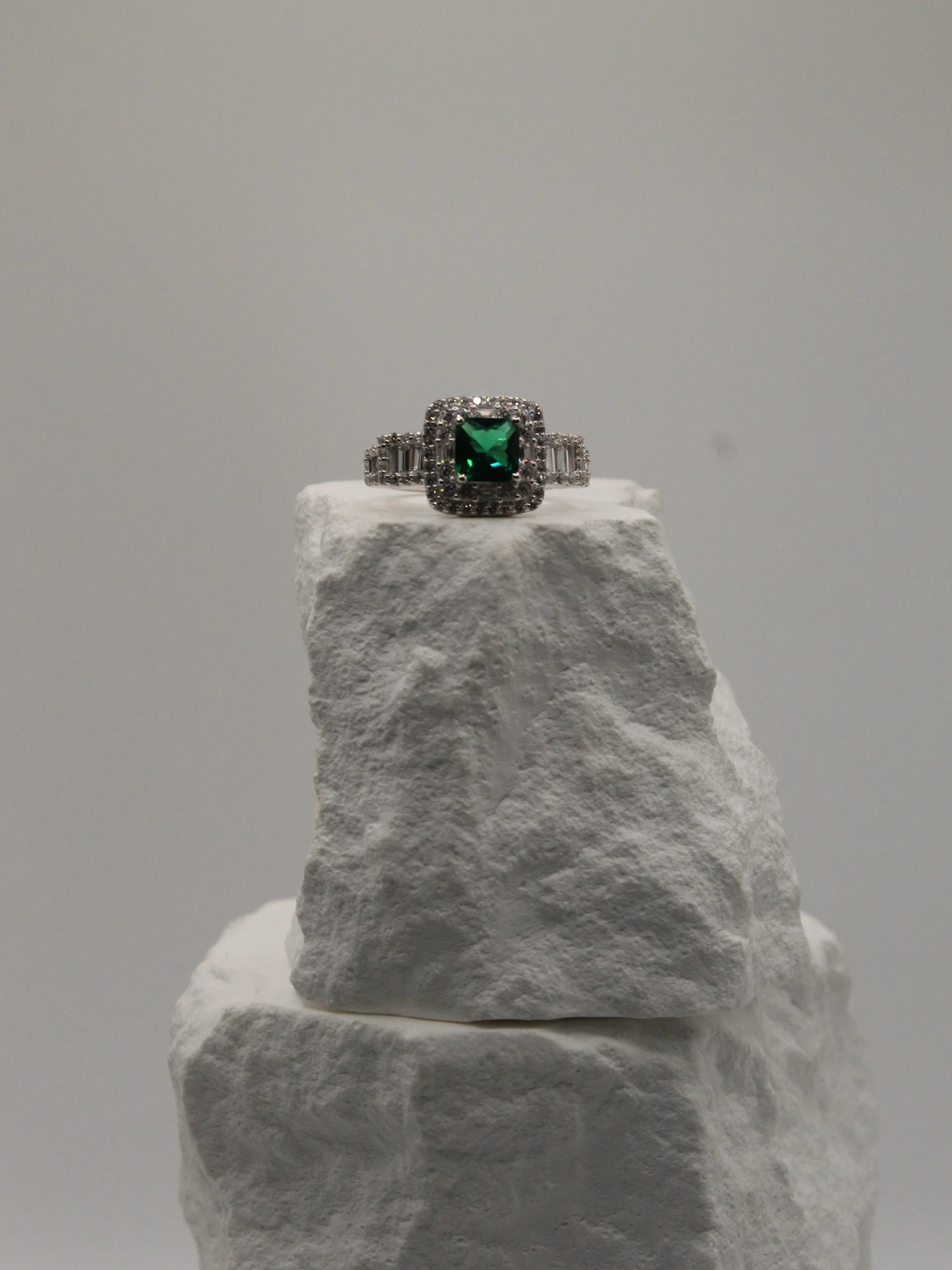 Emerald Royale Halo Ring