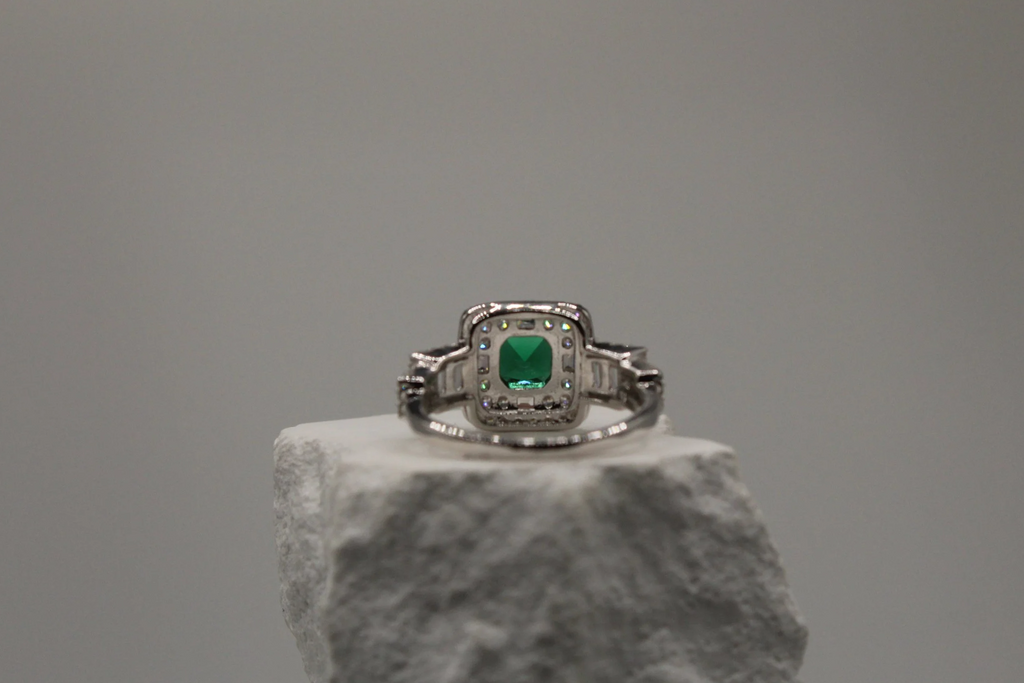 Emerald Royale Halo Ring