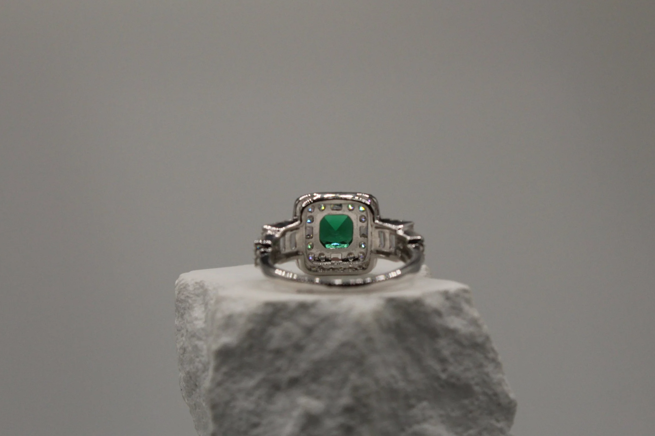 Emerald Royale Halo Ring
