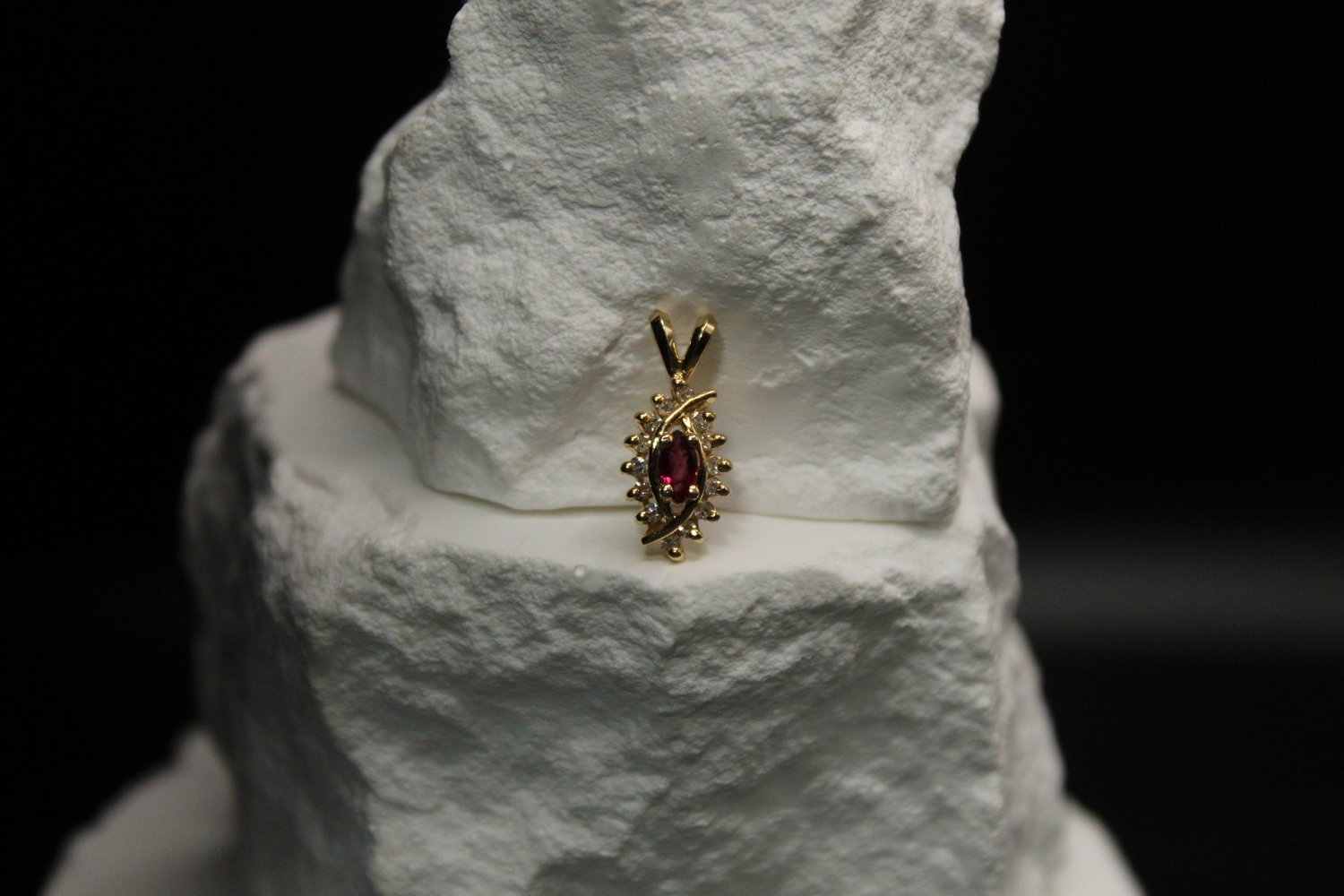 Ruby Flame Diamond Pendant