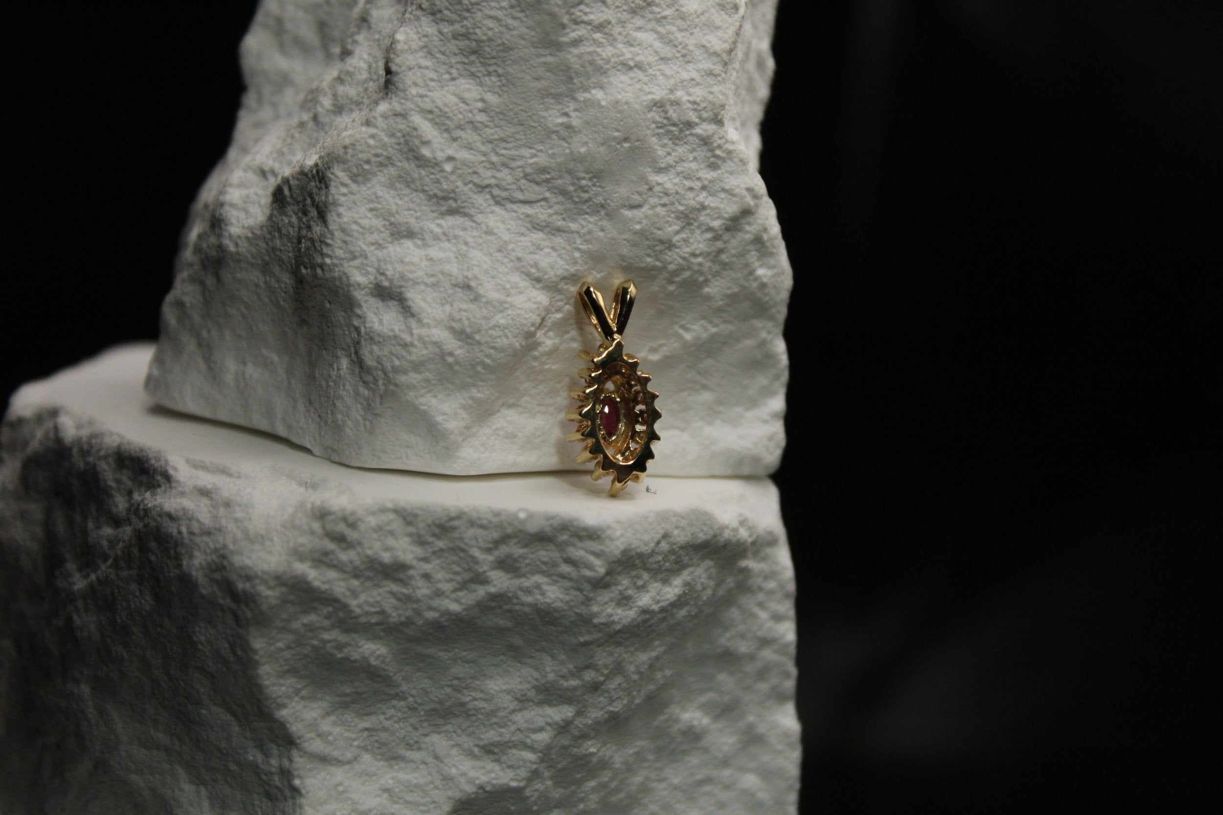 Ruby Flame Diamond Pendant