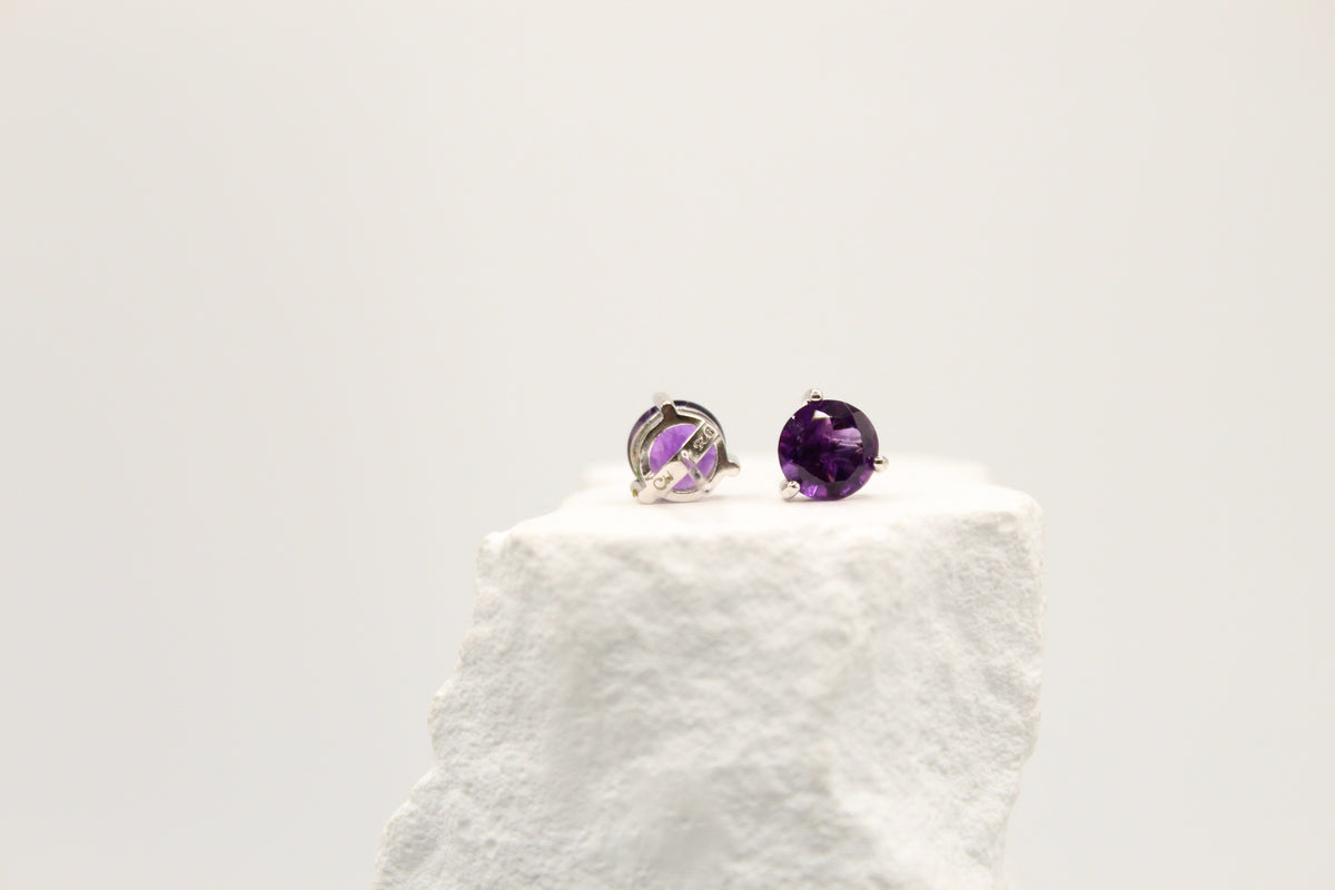 Deep Glow Amethyst Studs