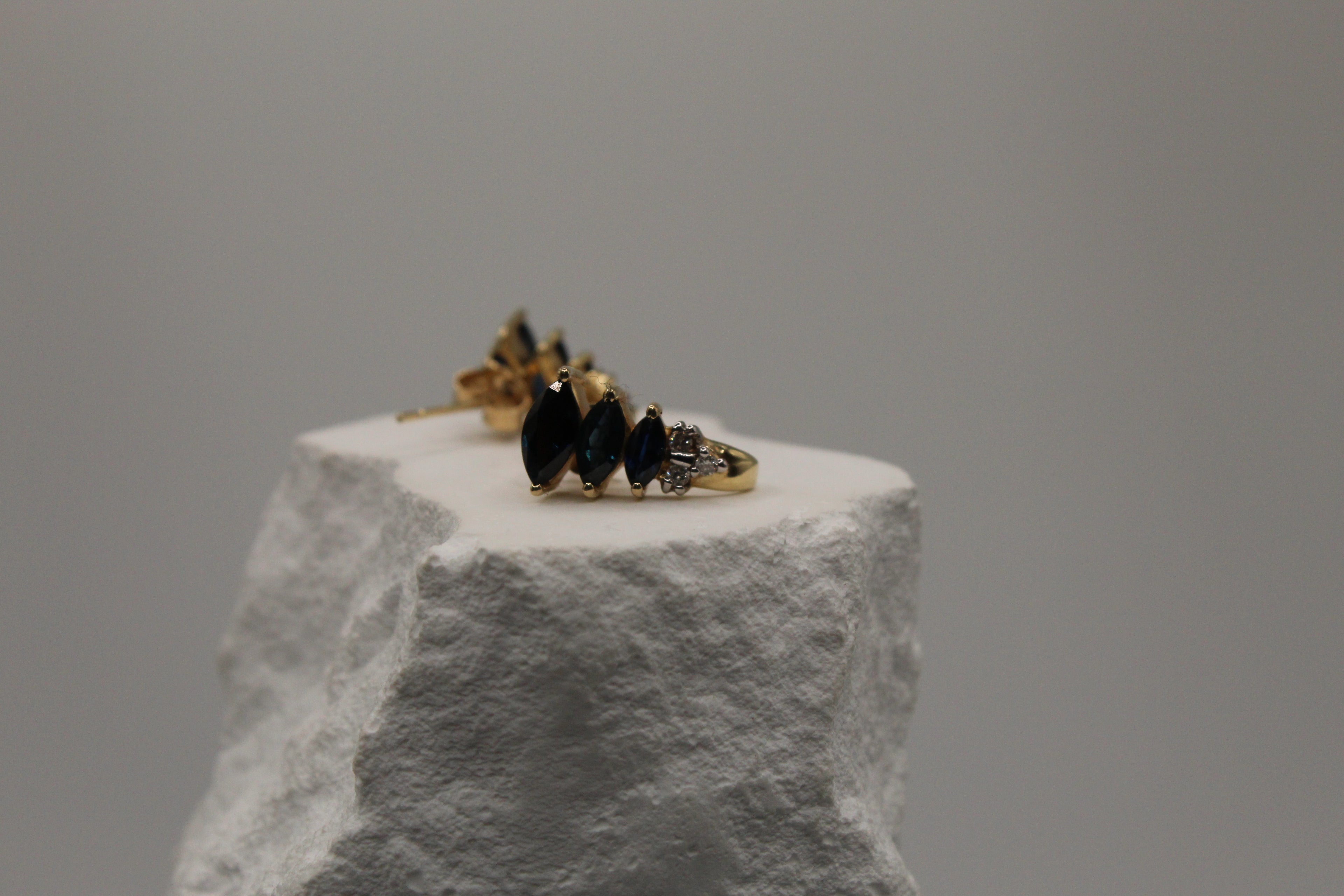 Deep Ocean Sapphire Earrings
