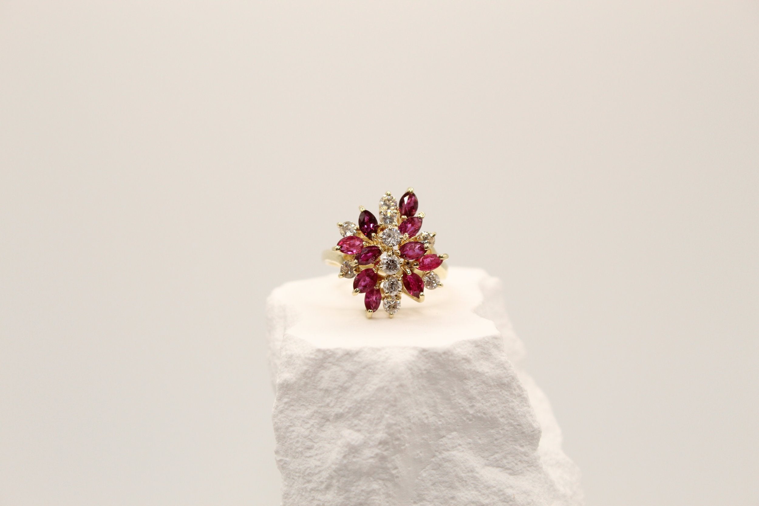 Garnet Blossom Ring