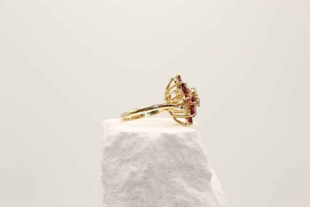 Garnet Blossom Ring