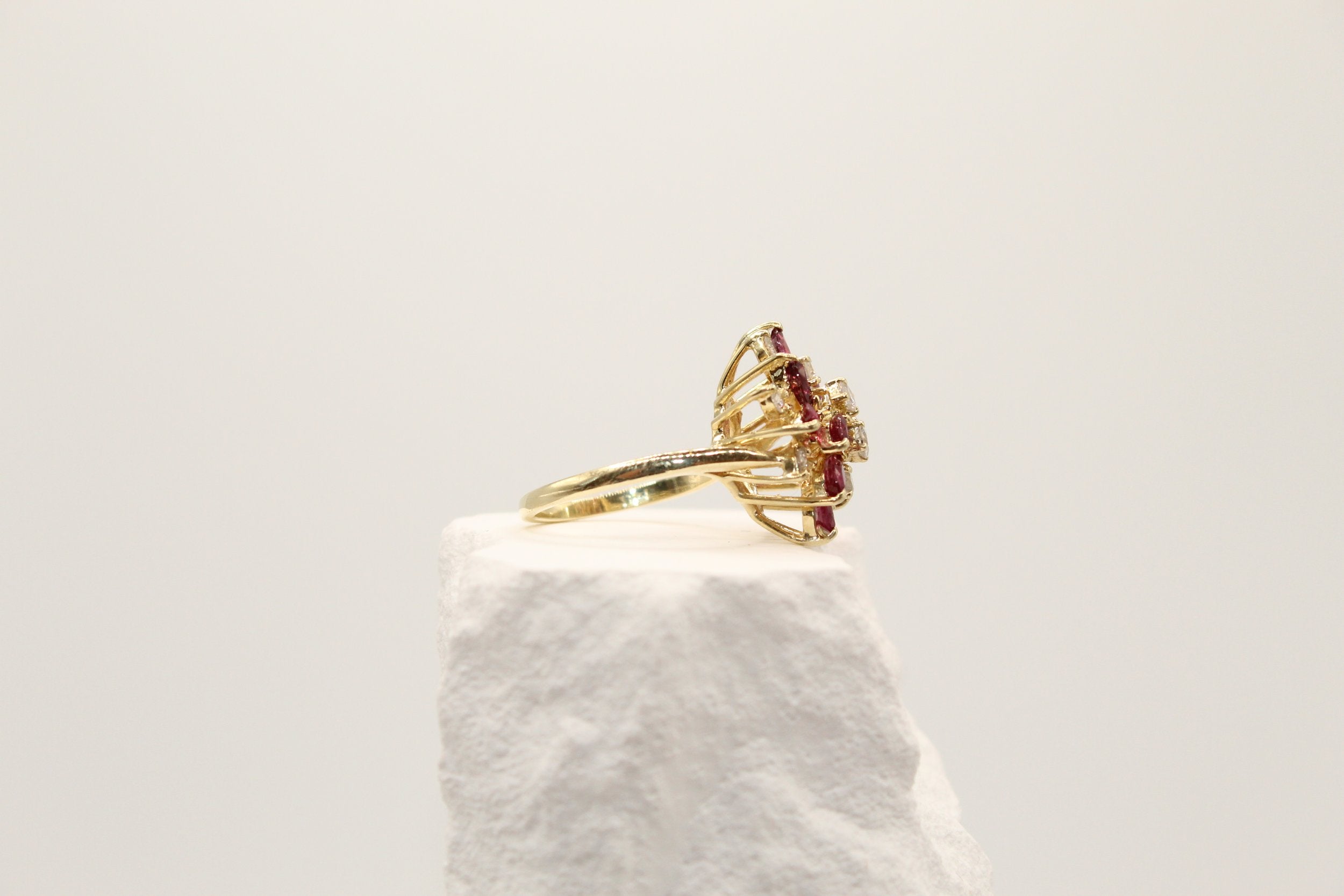 Garnet Blossom Ring
