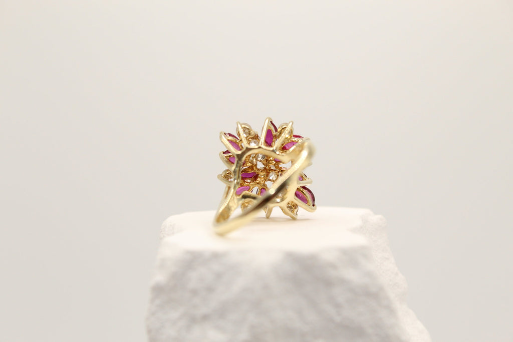 Garnet Blossom Ring