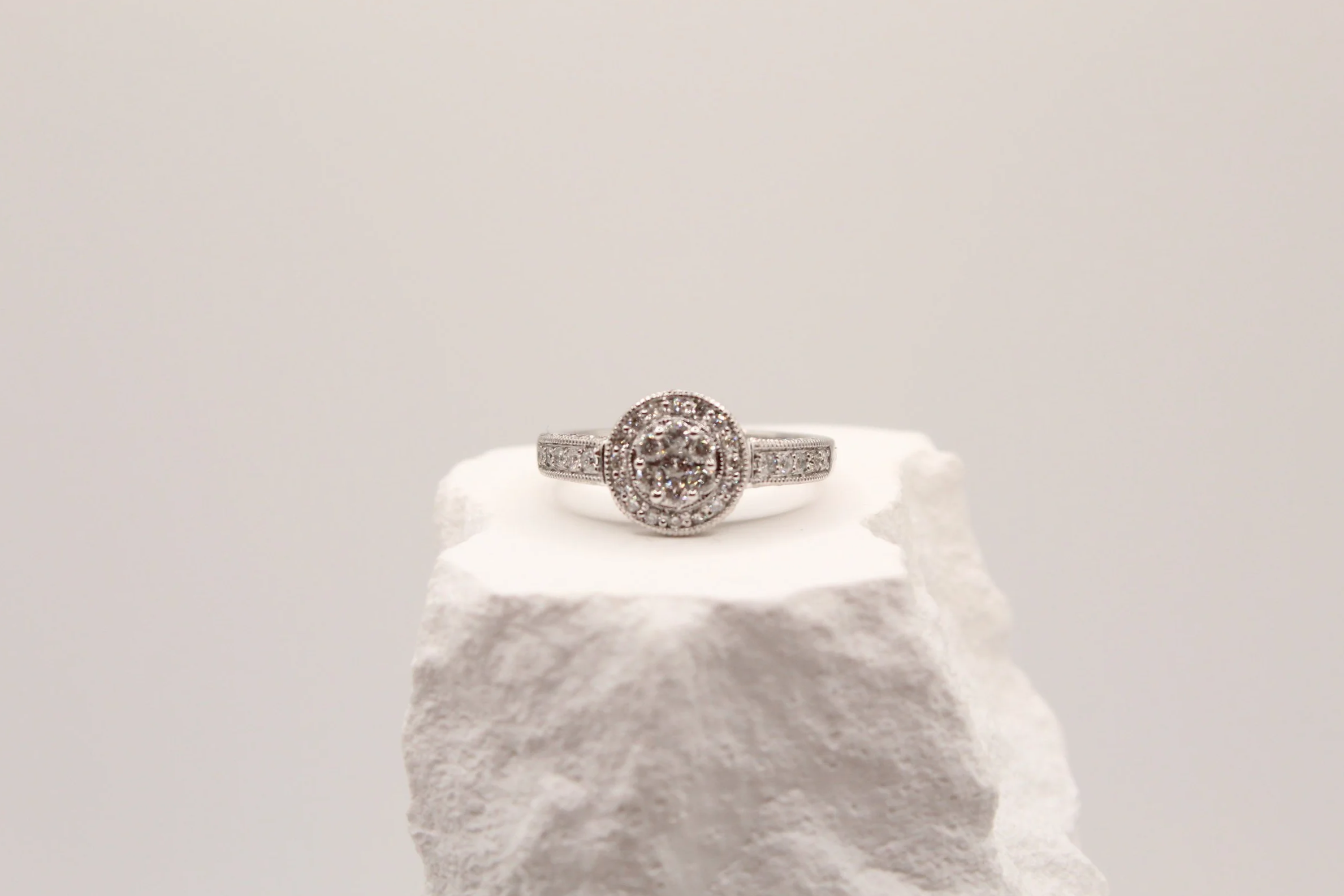 Aurora Halo Diamond Ring