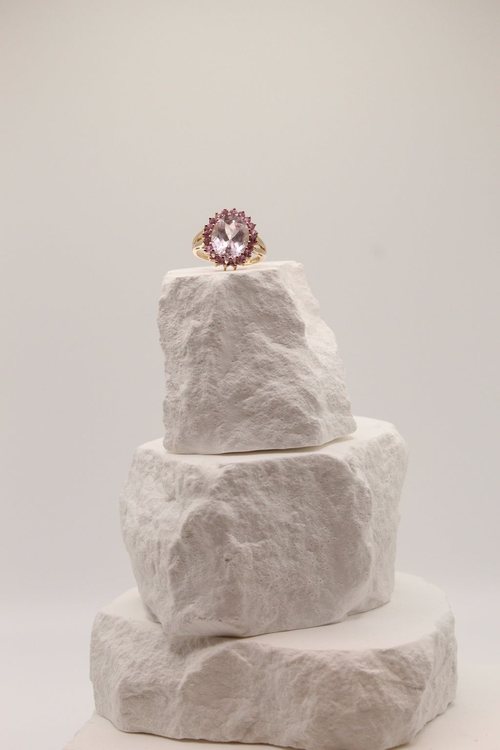 Rose Sapphire Halo Ring