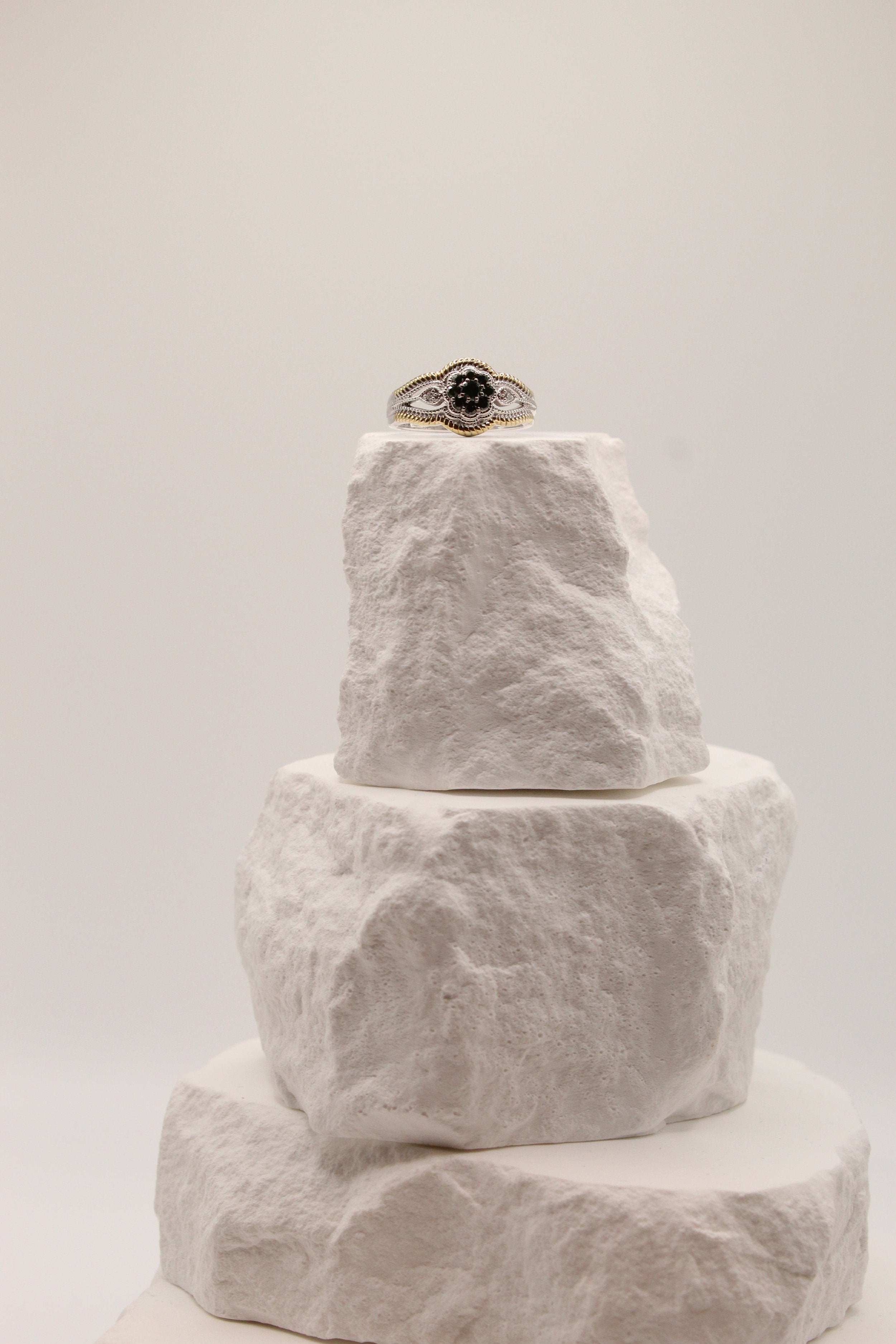 Green Diamond Silver Ring