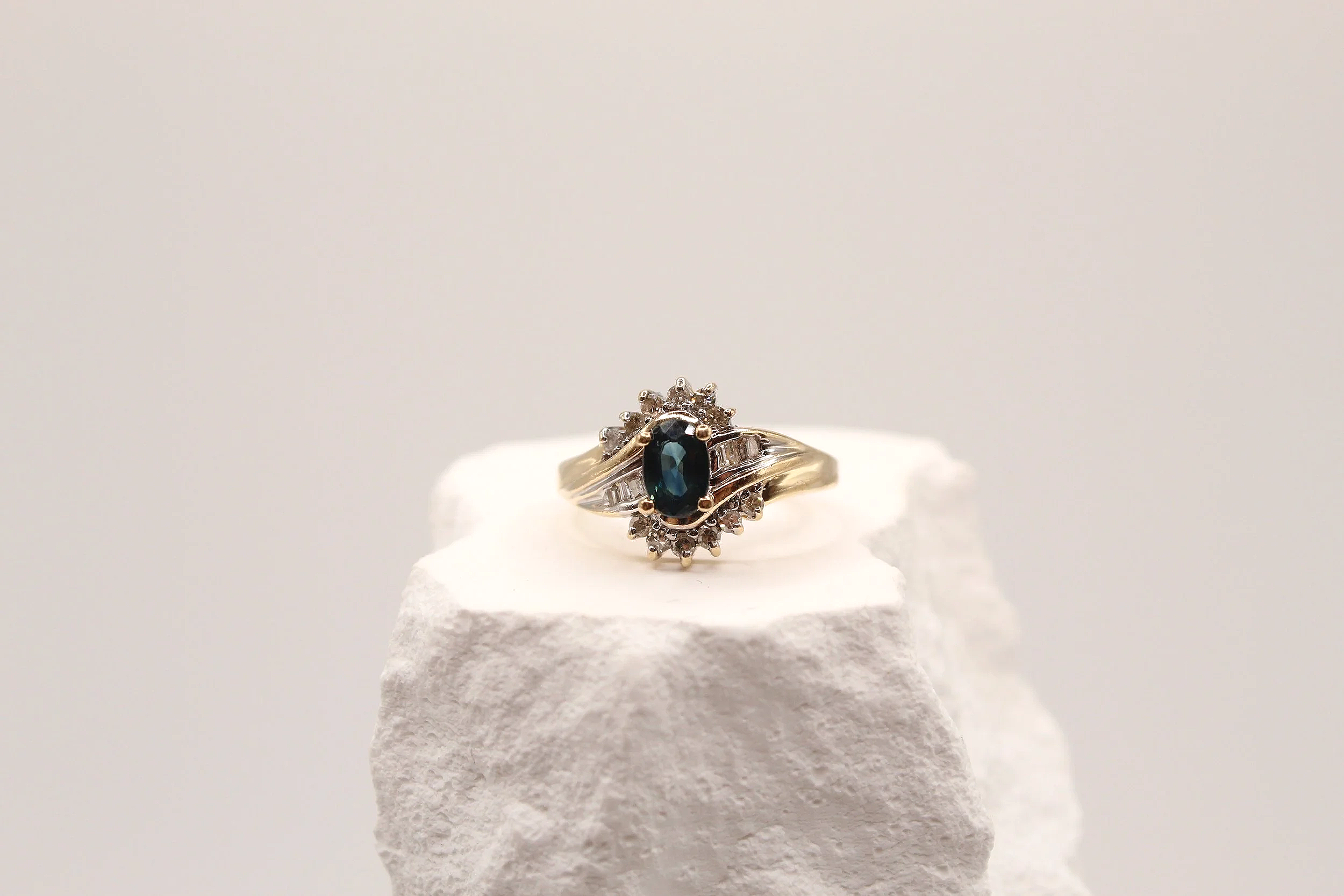 Midnight Bloom Sapphire & Diamond Ring