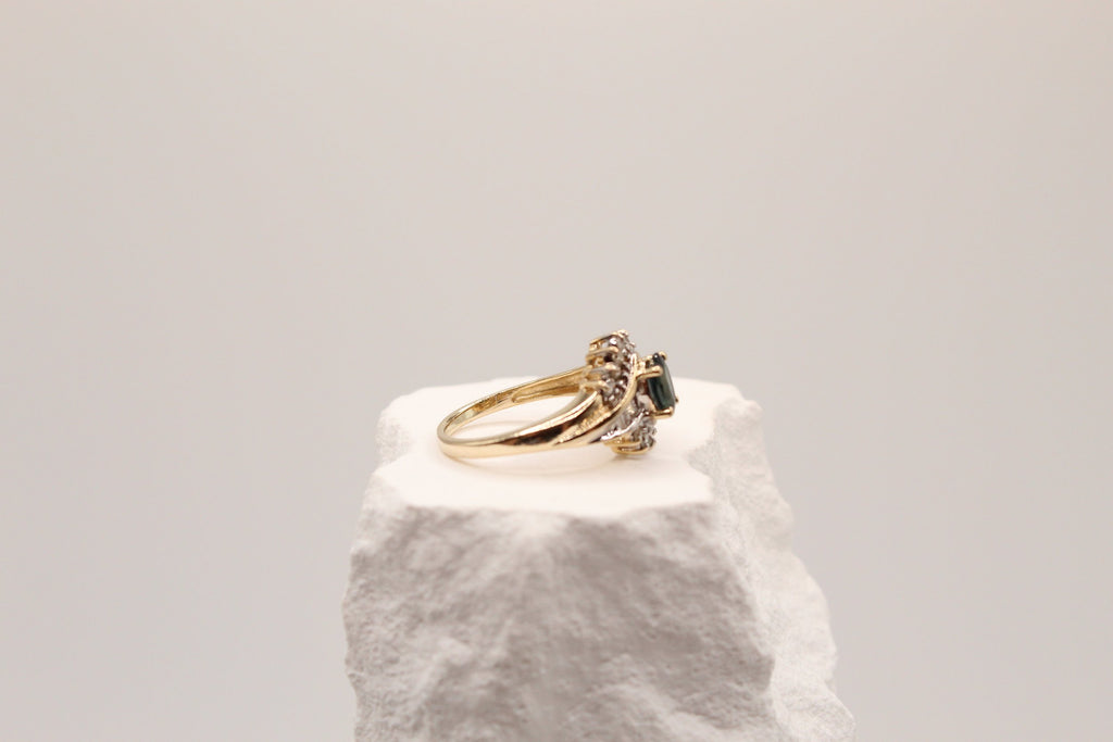 Midnight Bloom Sapphire & Diamond Ring
