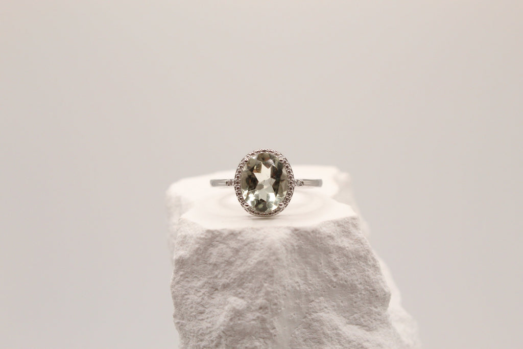Celestia Oval Halo Ring