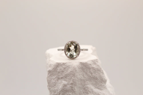 Celestia Oval Halo Ring