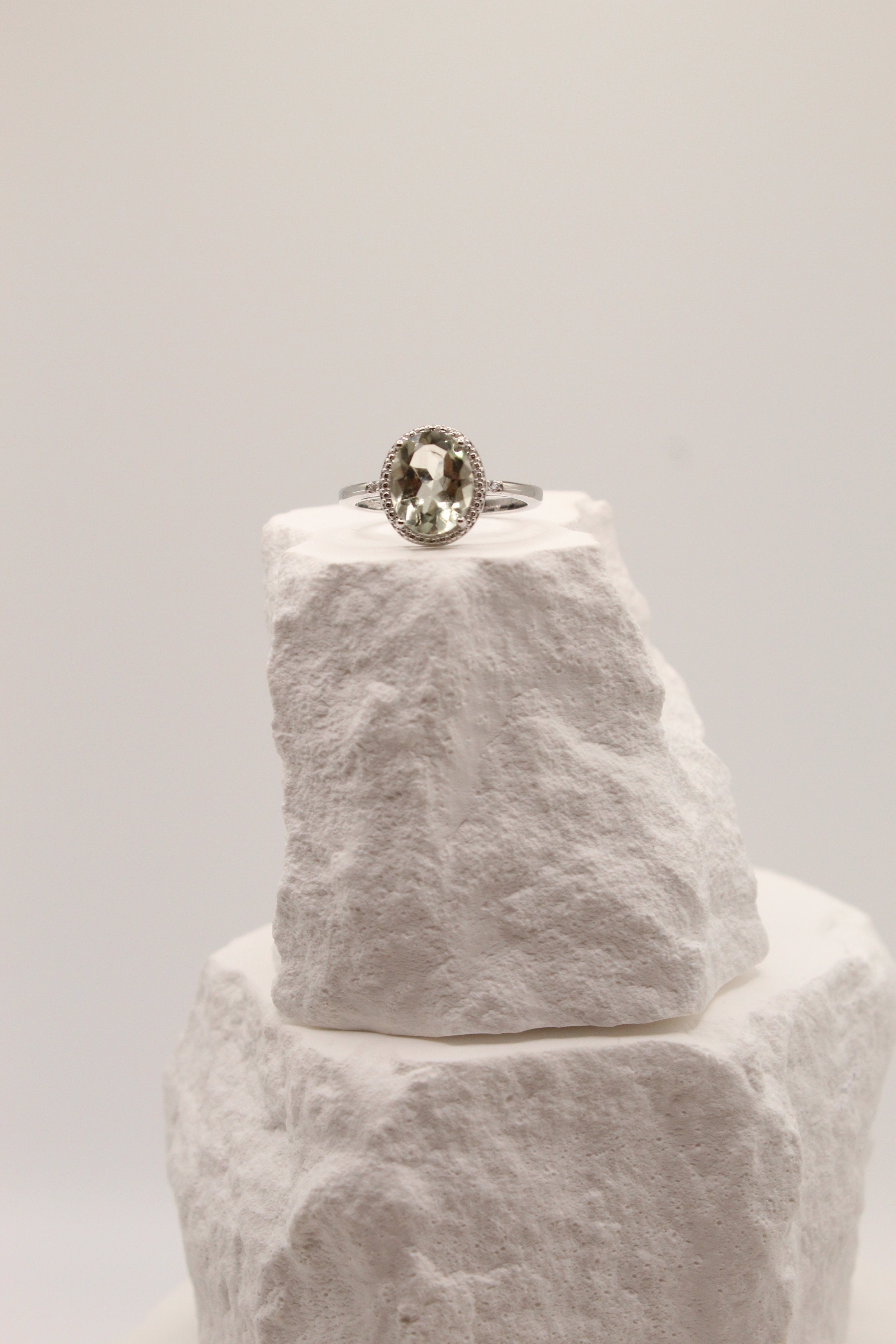 Celestia Oval Halo Ring