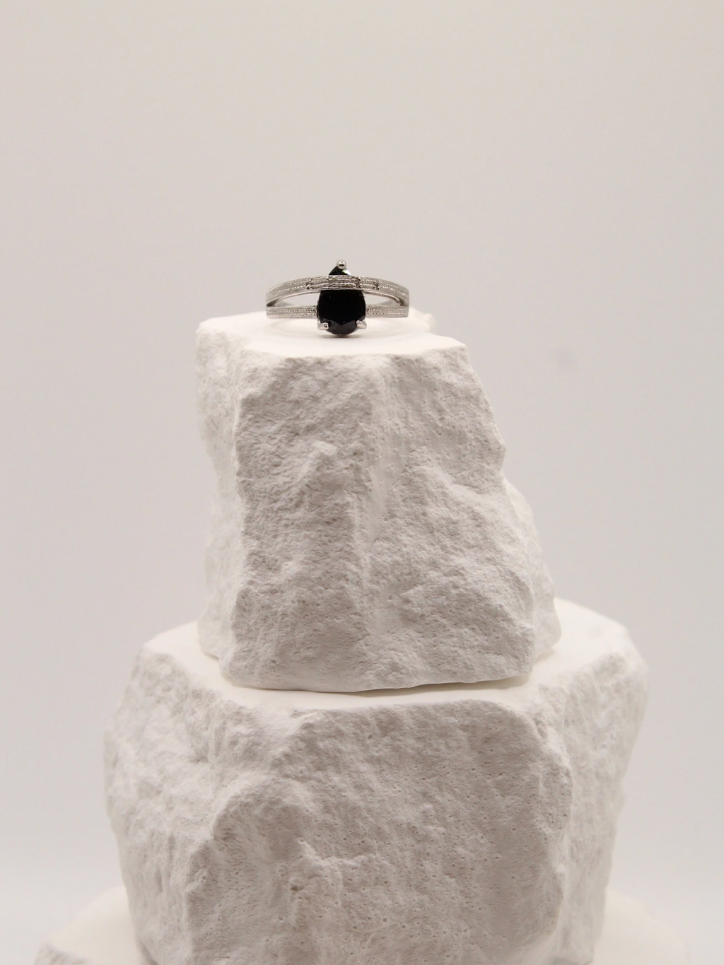 Midnight Teardrop Sapphire Ring