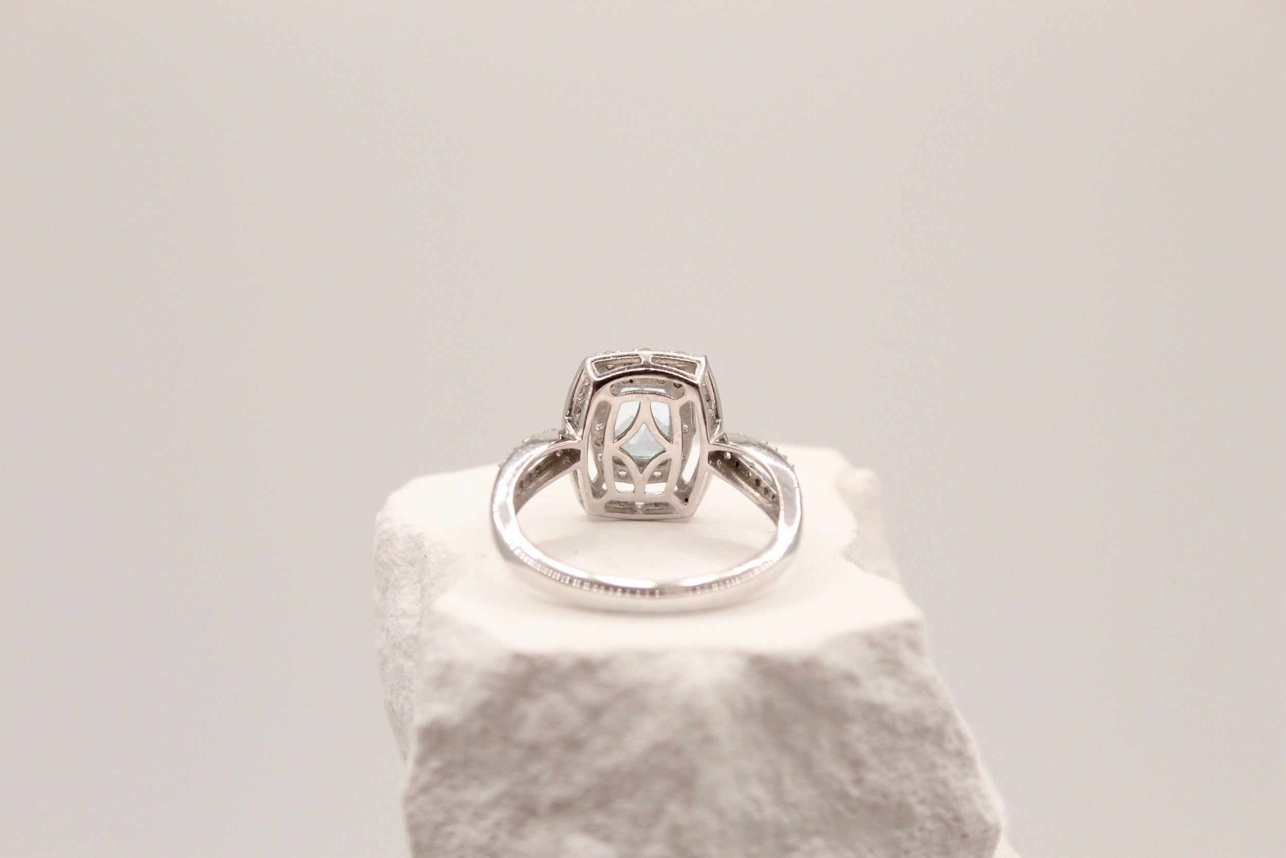 Sky Blue Topaz Halo Ring
