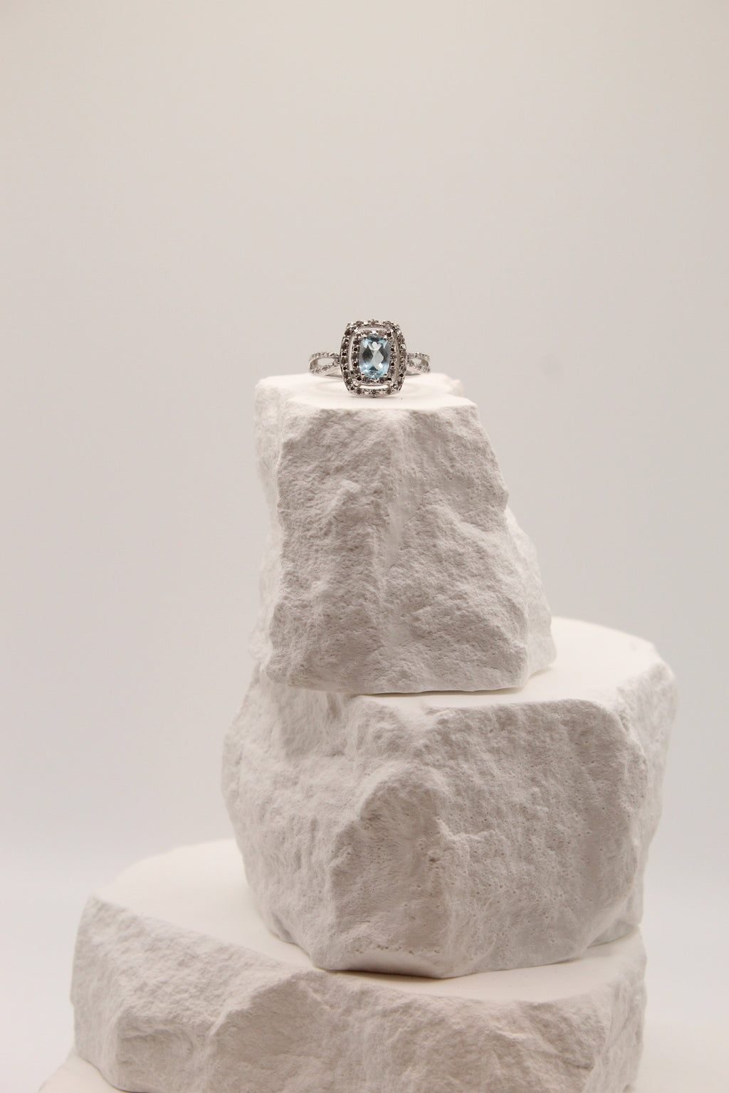 Sky Blue Topaz Halo Ring