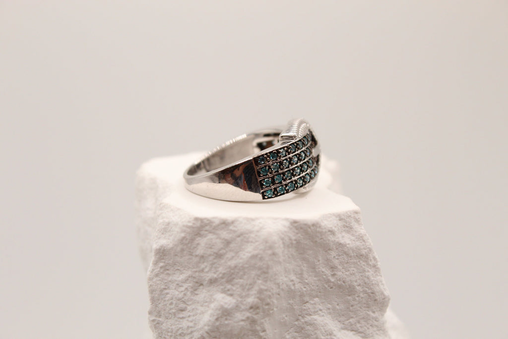 Midnight Luxe Buckle Ring