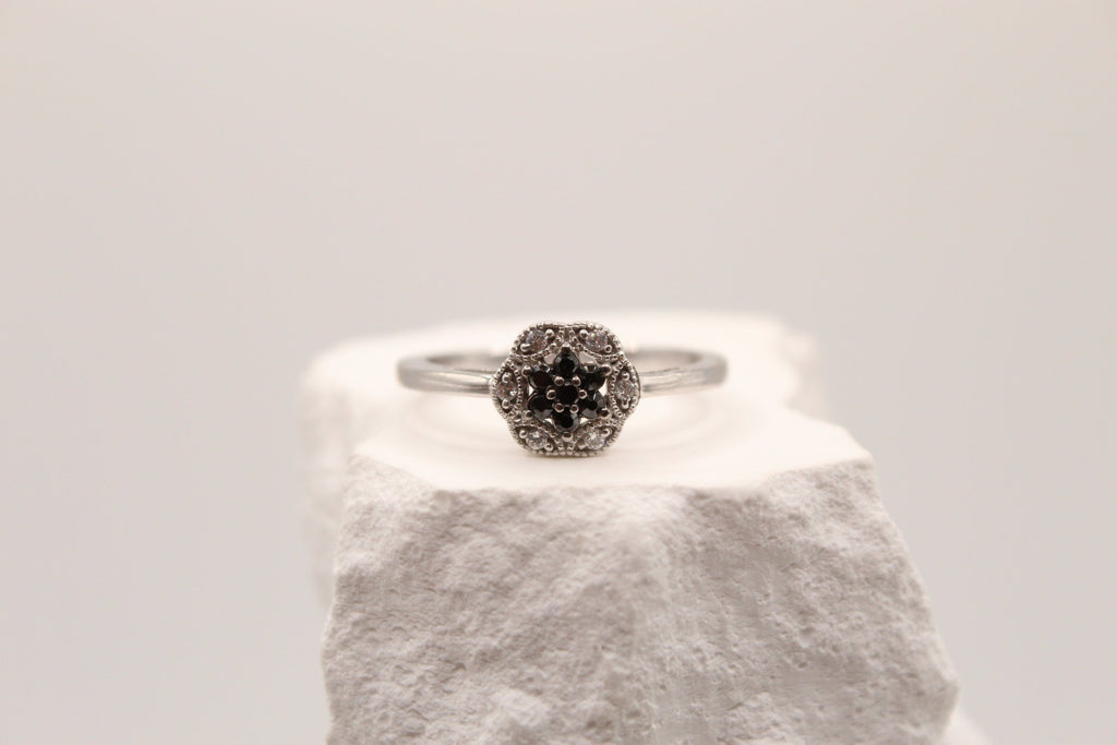 Silver Night Bloom Ring