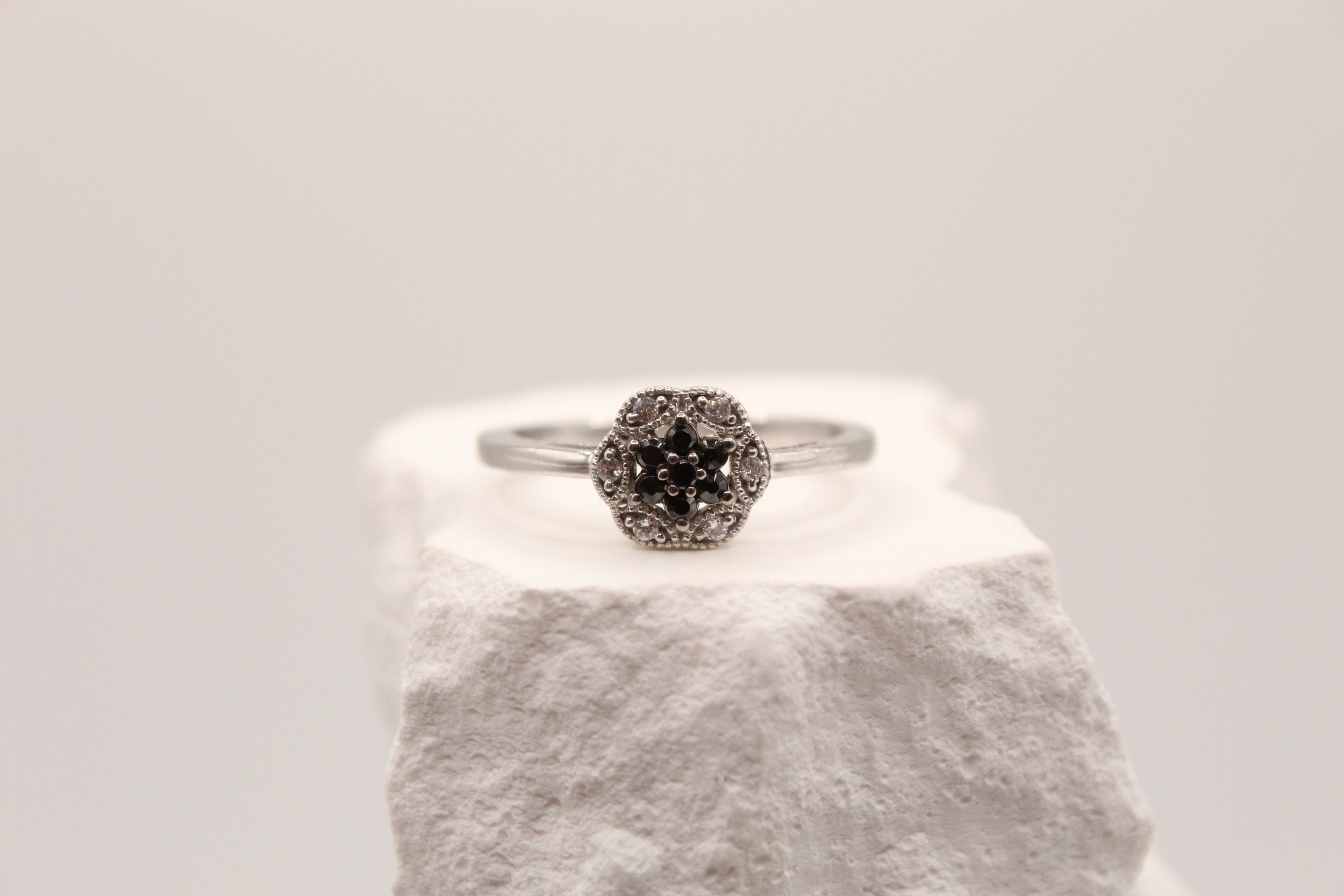 Silver Night Bloom Ring