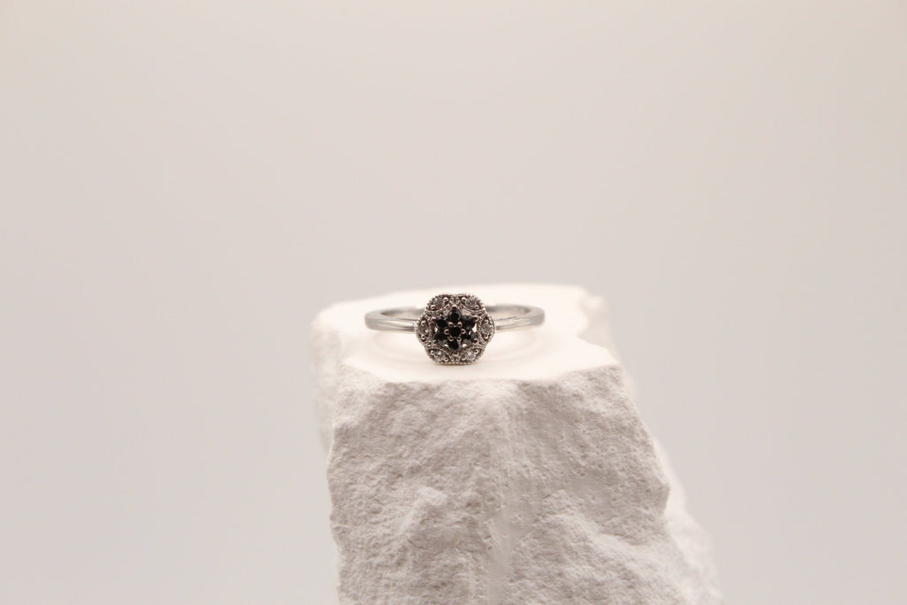 Silver Night Bloom Ring