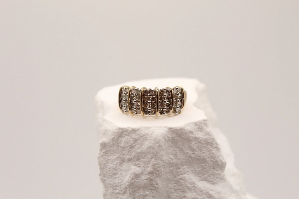 Two-Tone Diamond Row Ring
