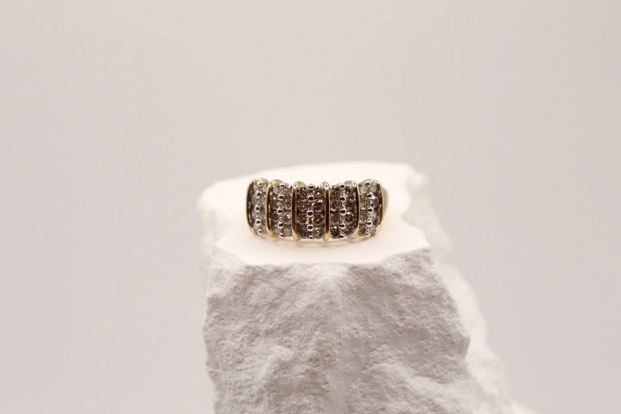 Two-Tone Diamond Row Ring