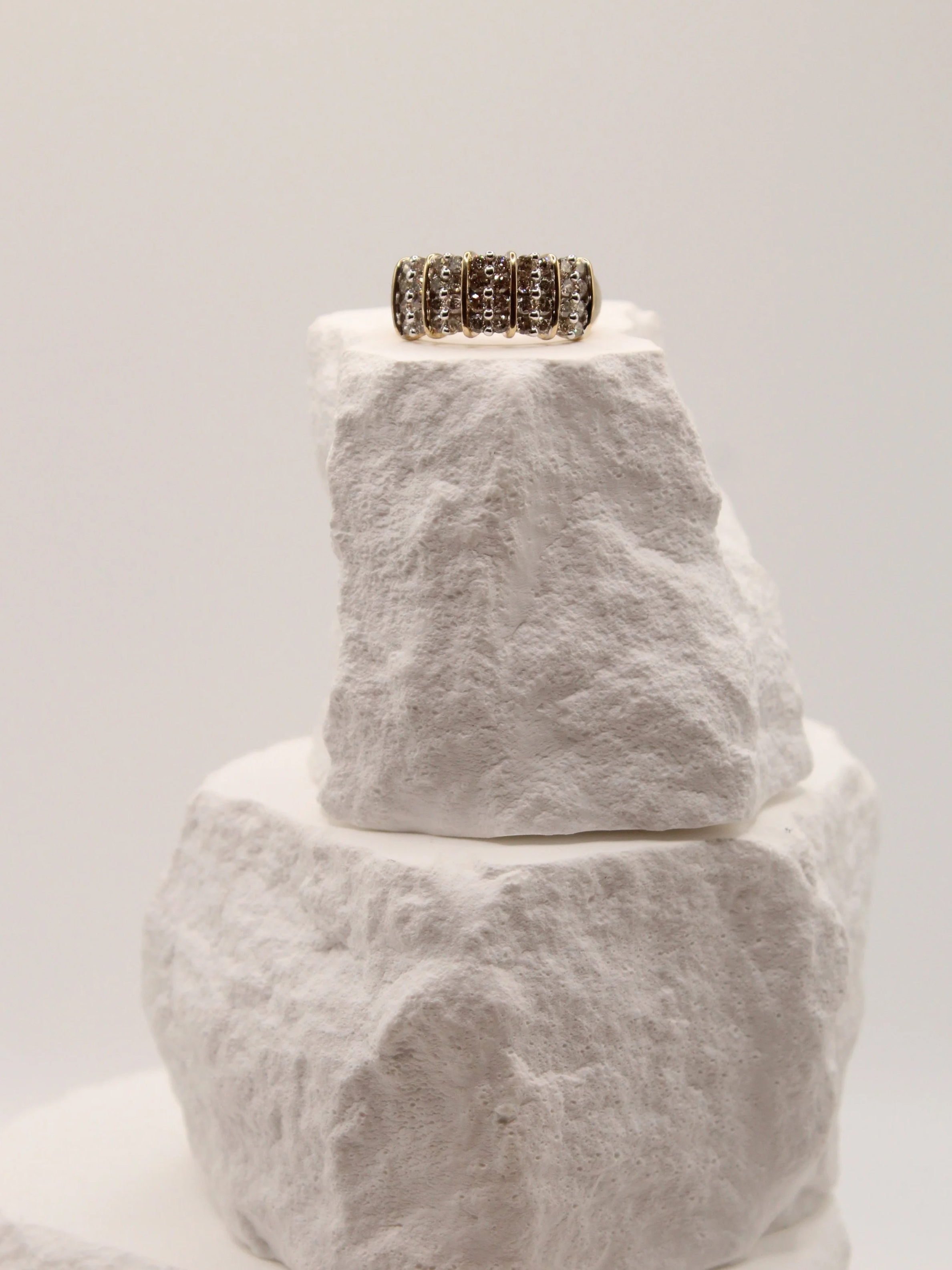 Two-Tone Diamond Row Ring