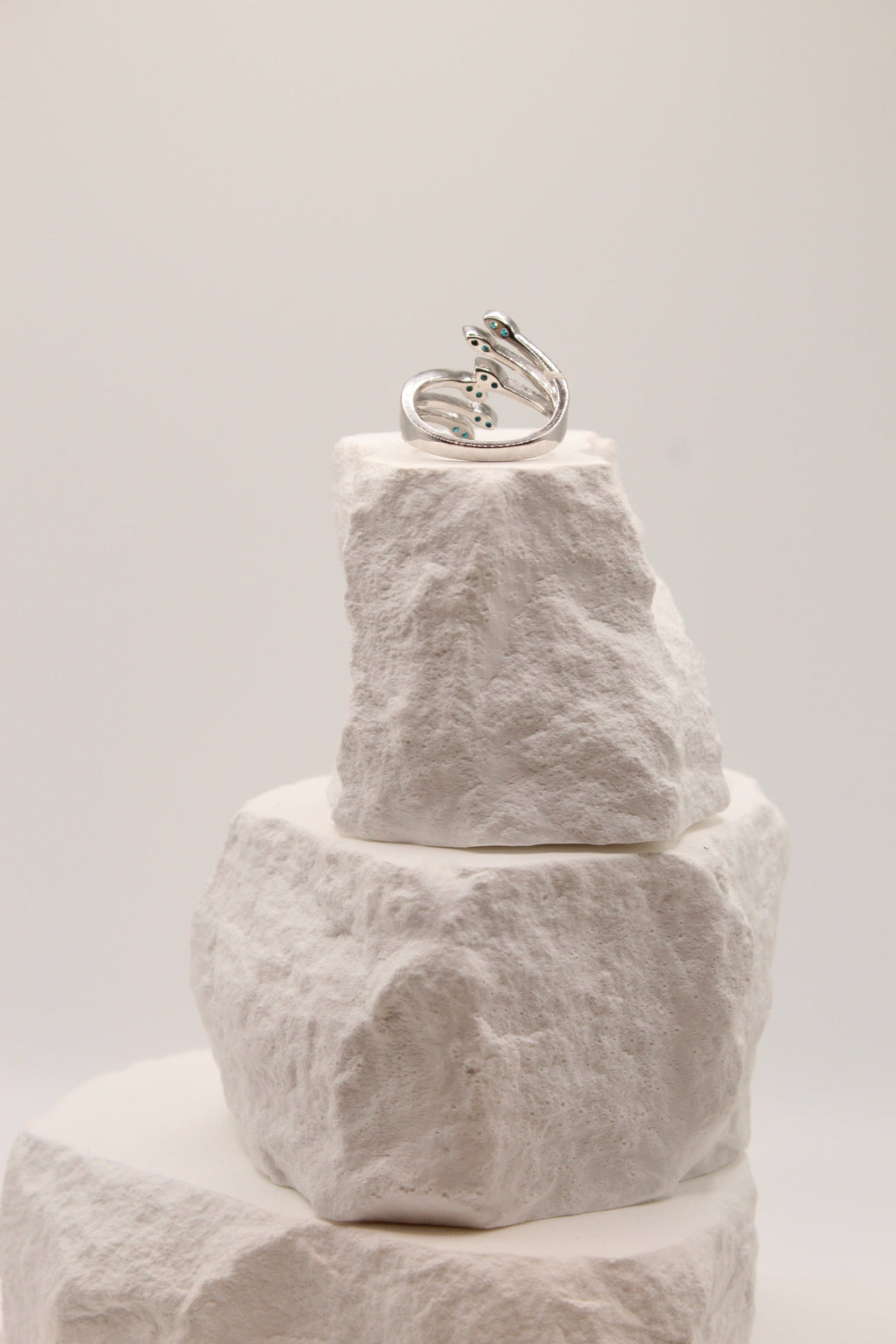Silver Blue Diamond Wrap Ring