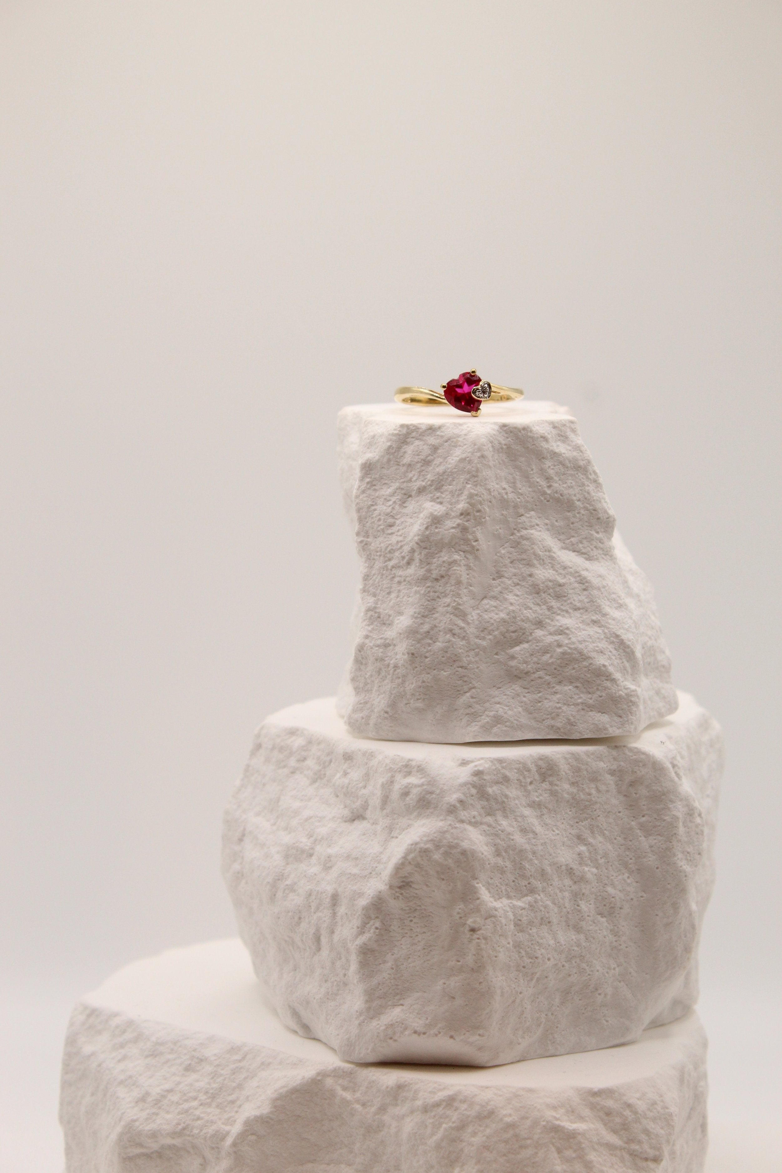 Heart Stone Silver Ring