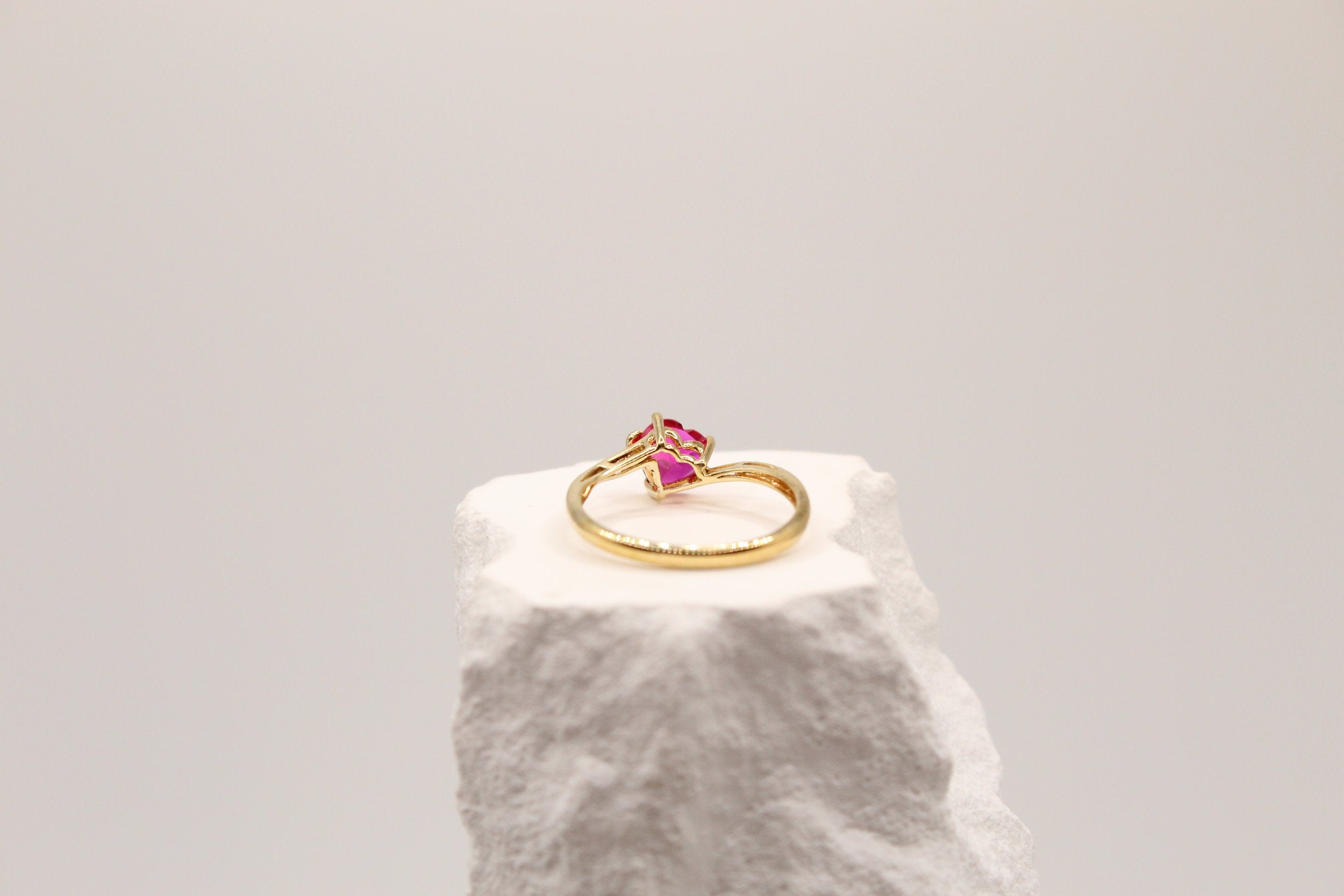 Heart Stone Silver Ring