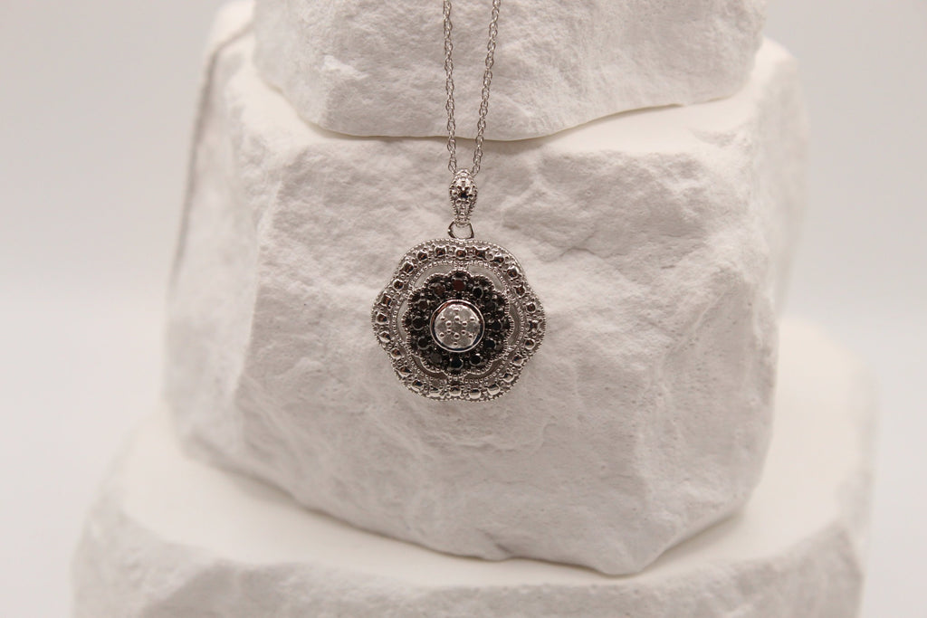 Black & White Diamond Pendant Necklace