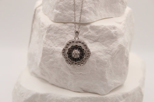 Black & White Diamond Pendant Necklace