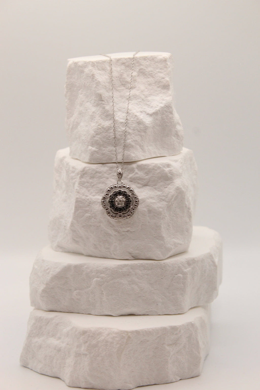 Black & White Diamond Pendant Necklace