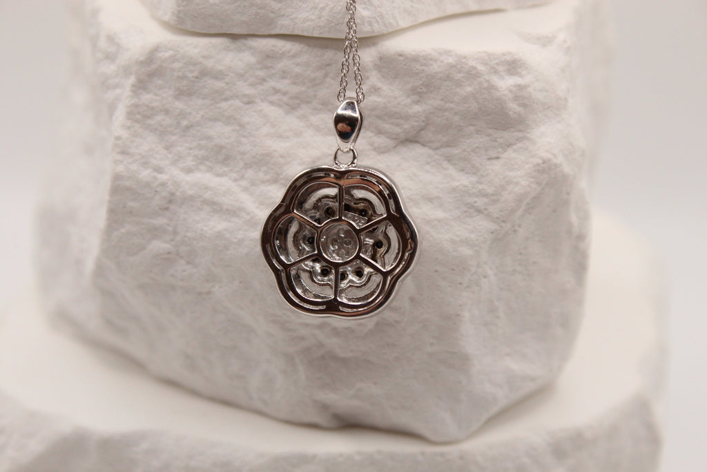 Black & White Diamond Pendant Necklace