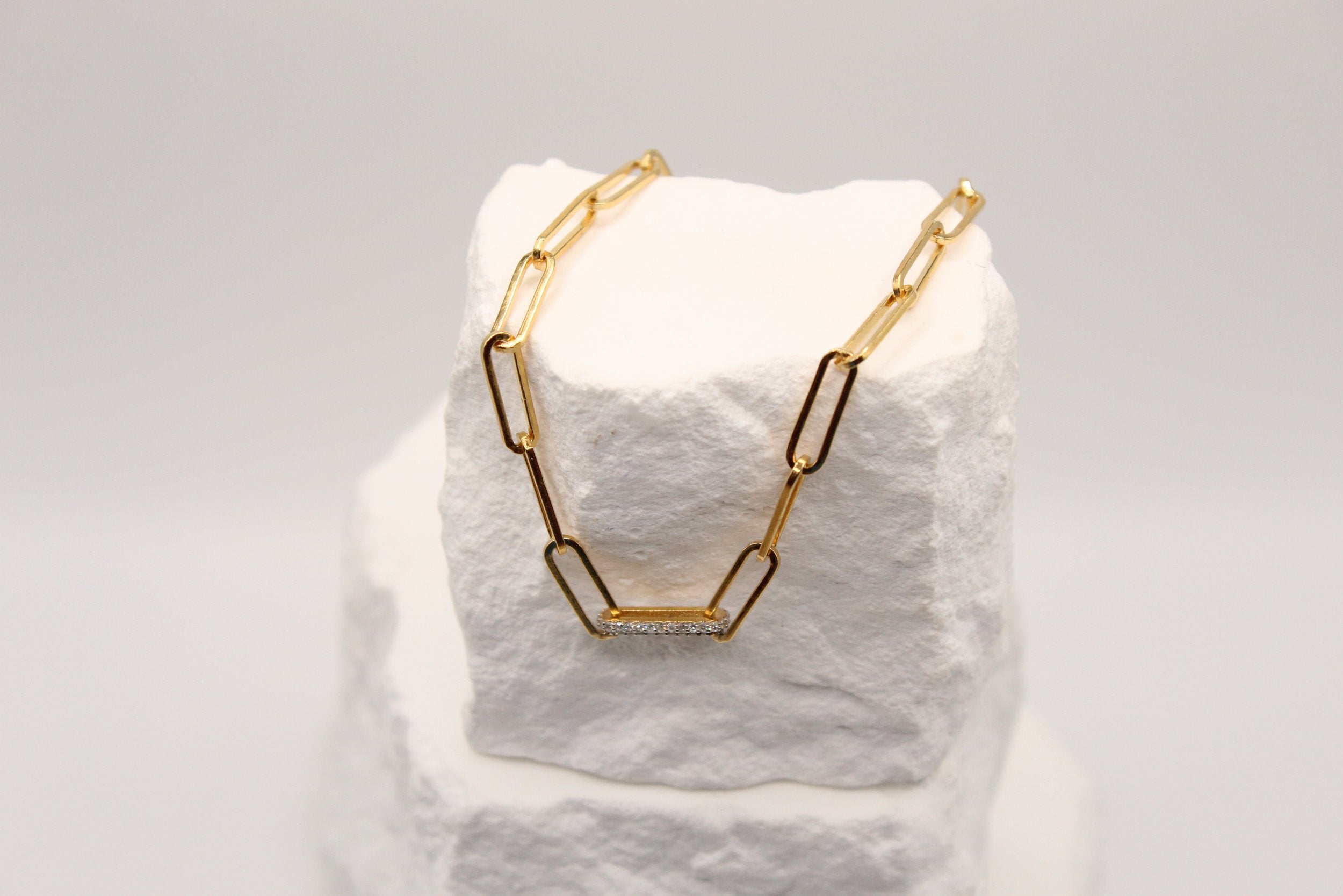 Modern Link Diamond Bracelet