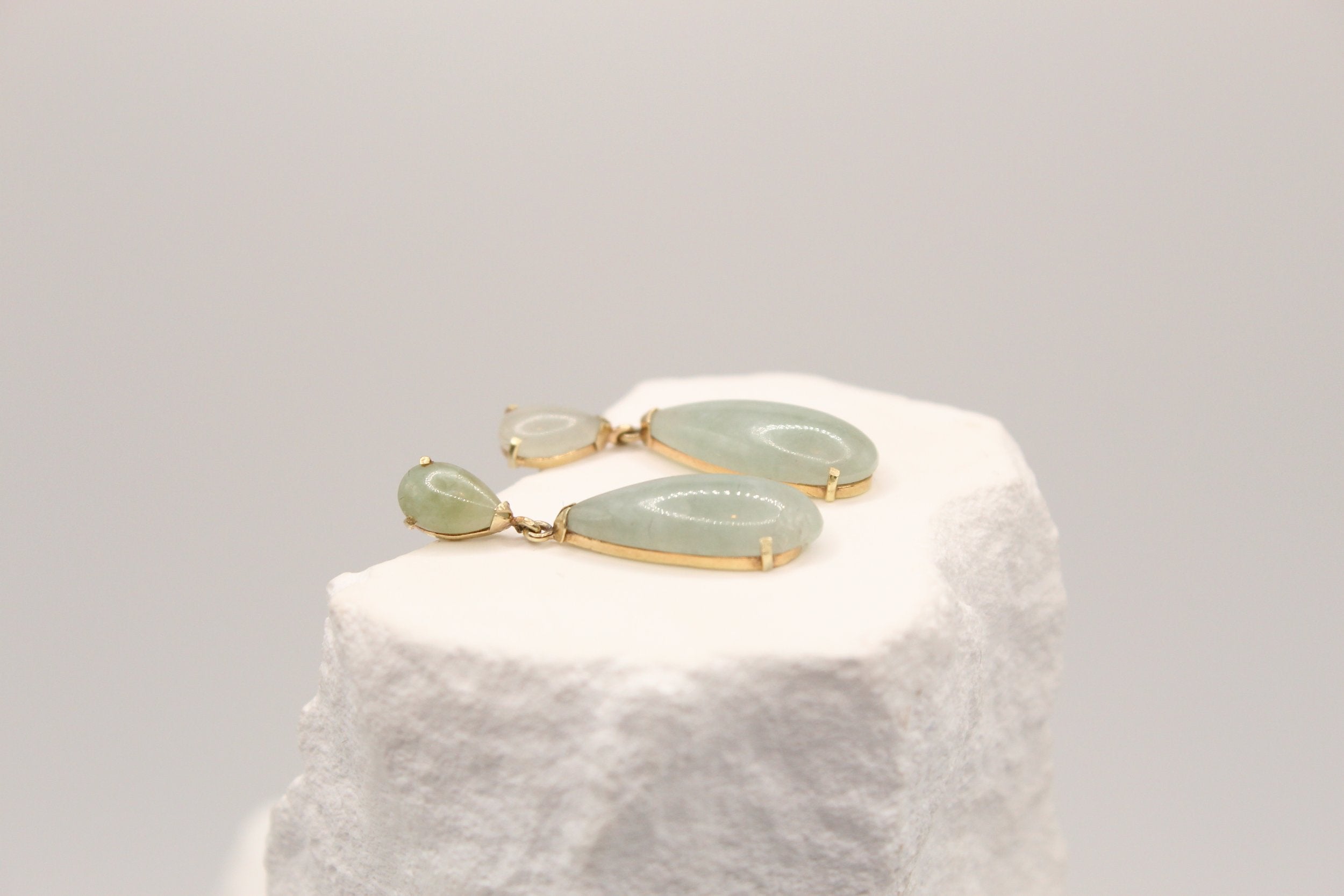 Jade Teardrop Drop Earrings